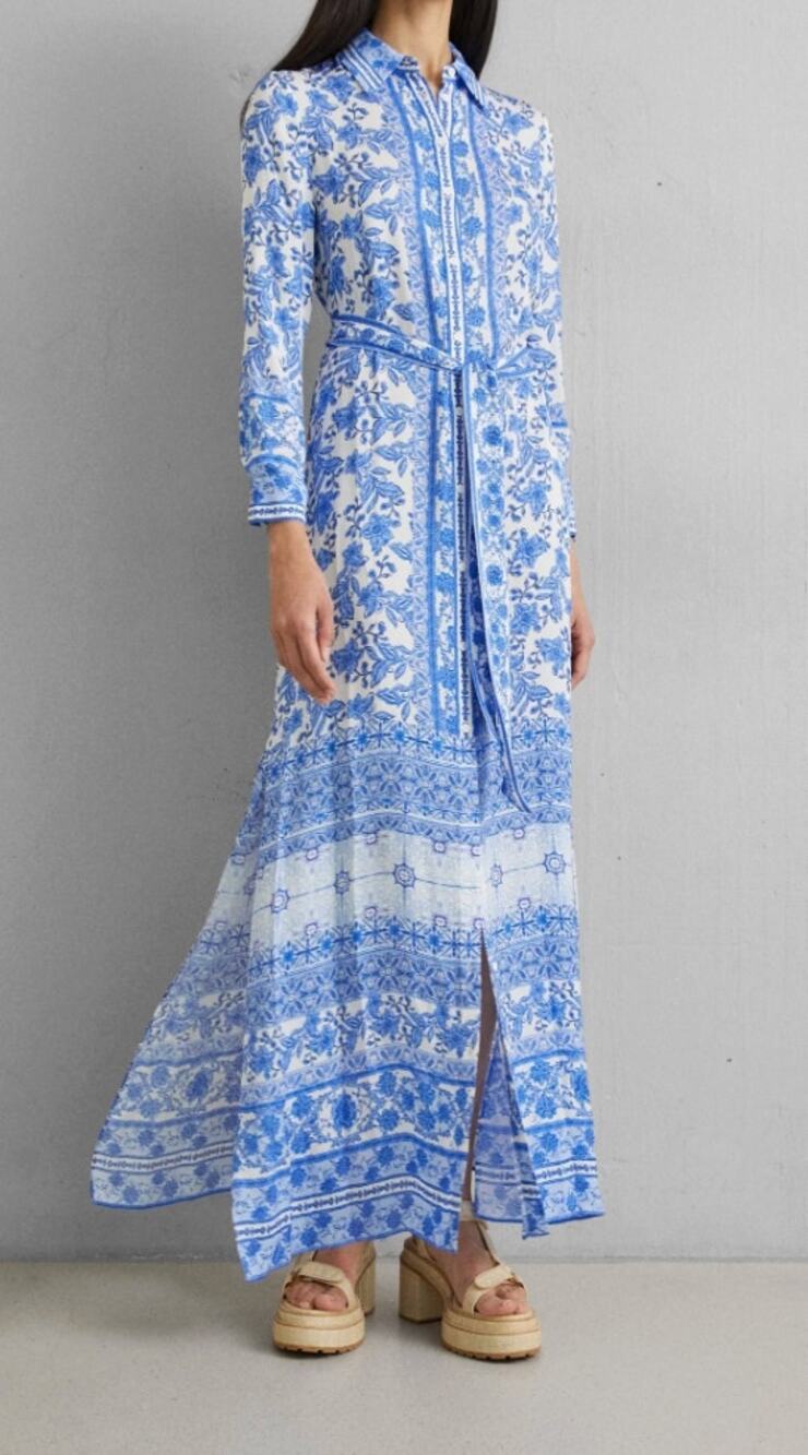Alice and Olivia Chassidy Maxi Shirtdress size S small